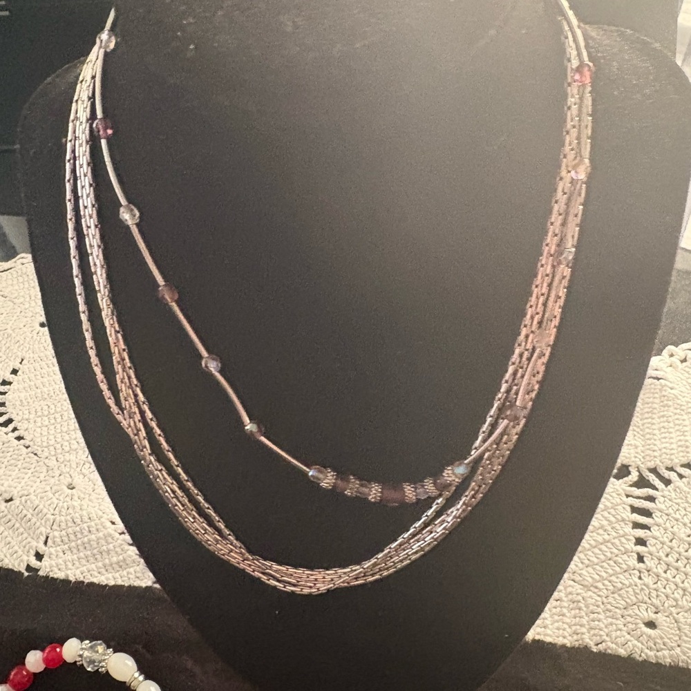 Elegant Silver Beaded Necklace